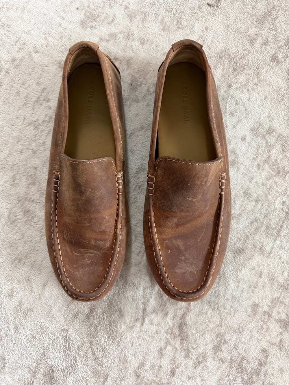 Cole Haan Men’s Brown Leather Slip-On Loafers